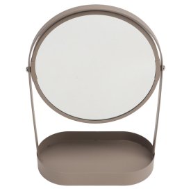Зеркало настольное 18,2x9,1x27см двустороннее круглое металл