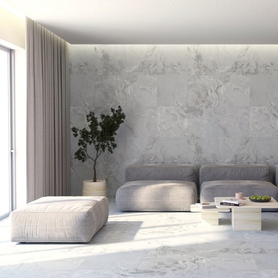 Глазурованный керамогранит Dako Мрамор-02/MR/S1 60x60 см 1.8 м² карвинг цвет бежевый