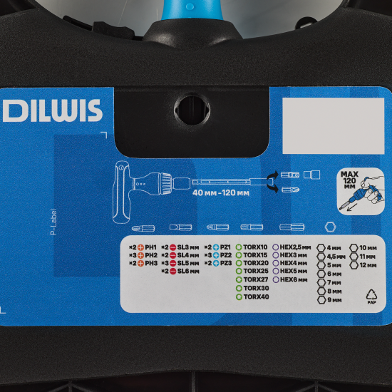 Набор отвертка со сменными насадками DILWIS 900221D, 48 предметов