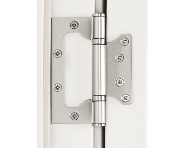 Дверь межкомнатная со стеклом Паудер 80x200 см Hardflex цвет белый с замком и петлями