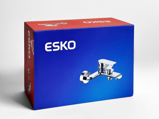 Смеситель для ванны Esko Hallein однорычажный с лейкой и шлангом цвет хром