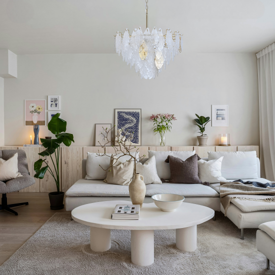 Люстра подвесная Elysian 8 ламп 30 м² цвет прозрачный/латунь