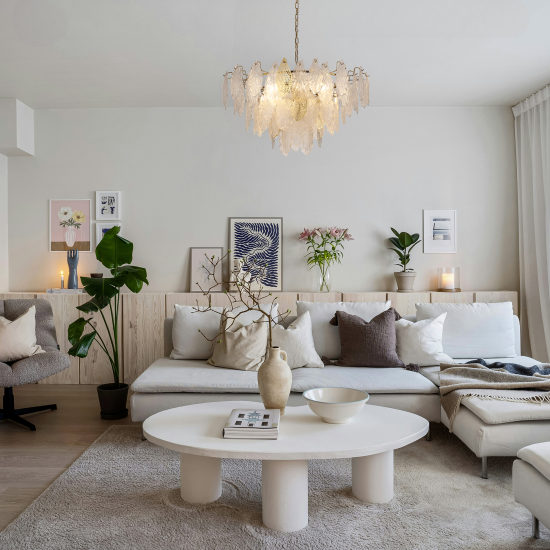 Люстра подвесная Elysian 8 ламп 30 м² цвет прозрачный/латунь
