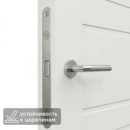 Дверь межкомнатная глухая Паудер 60x200 см Hardflex цвет белый с замком и петлями