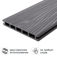 Террасная доска ДПК T-Decks цвет Серый 4000x150x20 мм двусторонний вельвет 0.45 м²
