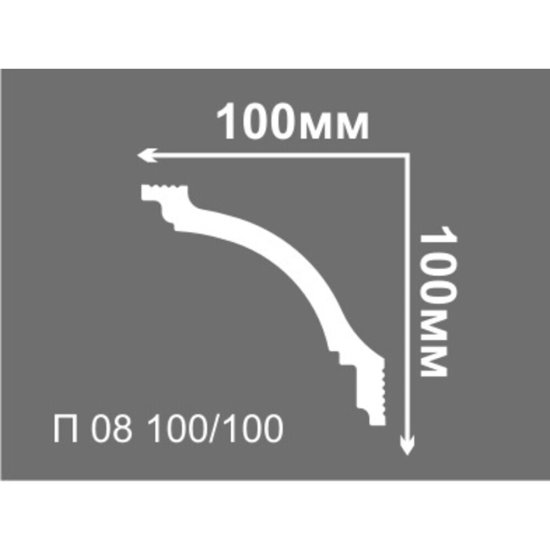 Плинтус потолочный из пенополистирола 100х100х2000 мм Де-Багет П 08 100-100