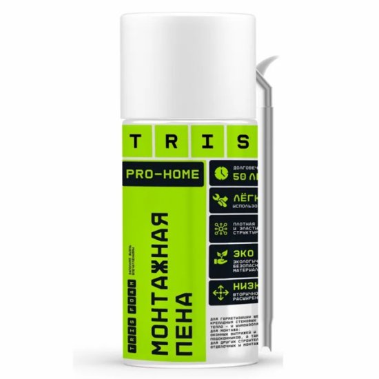 Пена монтажная TRIS-HOME бытовая 10л, арт.ПМ045