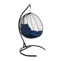 Кресло подвесное искусственный ротанг BiGarden черное 1950х100х700 мм с подушкой (KokosBlackBL)