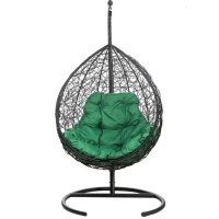 Кресло подвесное искусственный ротанг BiGarden черное 1950х100х700 мм с подушкой (TropicaBlackG)