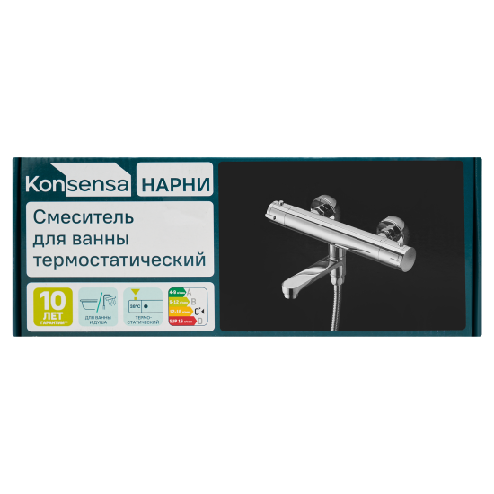 Смеситель термостатический KONSENSA Нарни с изливом цвет хром