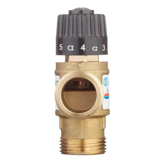 Клапан термостатический Stout подмешивающий 1 НР(ш) для отопления и ГВС 20-43 °С KVs 2,5 (SVM-0120-254325)