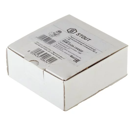 Клапан термостатический Stout подмешивающий 1 НР(ш) для отопления и ГВС 20-43 °С KVs 2,5 (SVM-0120-254325)