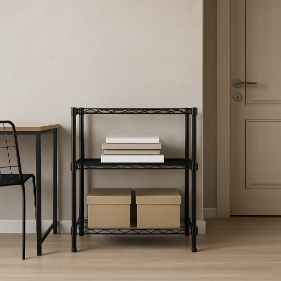 Стеллаж сетчатый KONSENSA 60x35x90 см цвет черный