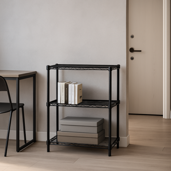 Стеллаж сетчатый KONSENSA 60x35x90 см цвет черный