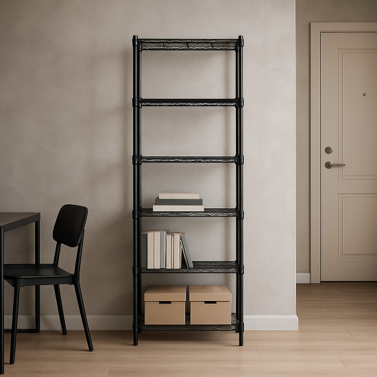 Стеллаж сетчатый KONSENSA 60x35x180 см цвет черный