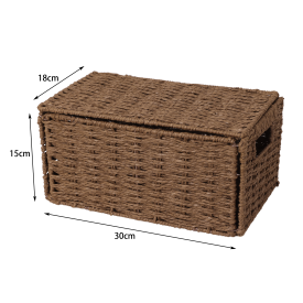 Корзина с крышкой Konsensa 18x15x30 см бумага цвет коричневый