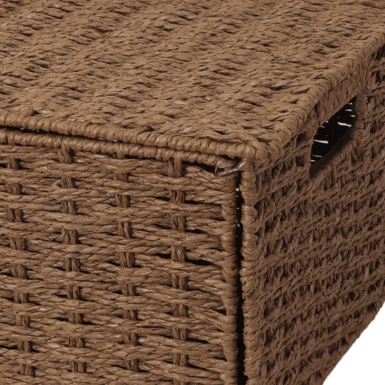 Корзина с крышкой Konsensa 18x15x30 см бумага цвет коричневый
