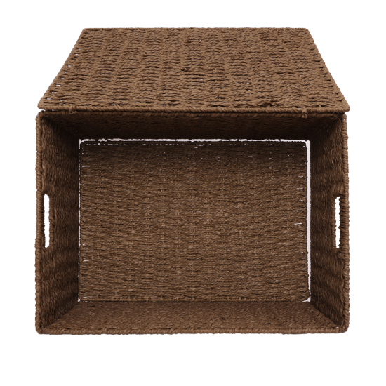 Корзина с крышкой Konsensa 18x15x30 см бумага цвет коричневый