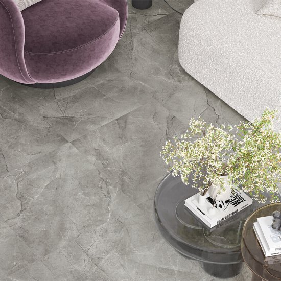 Керамогранит Alma Ceramica Рок Лайн серый 600х600х9 мм (5 шт.=1,8 кв.м)