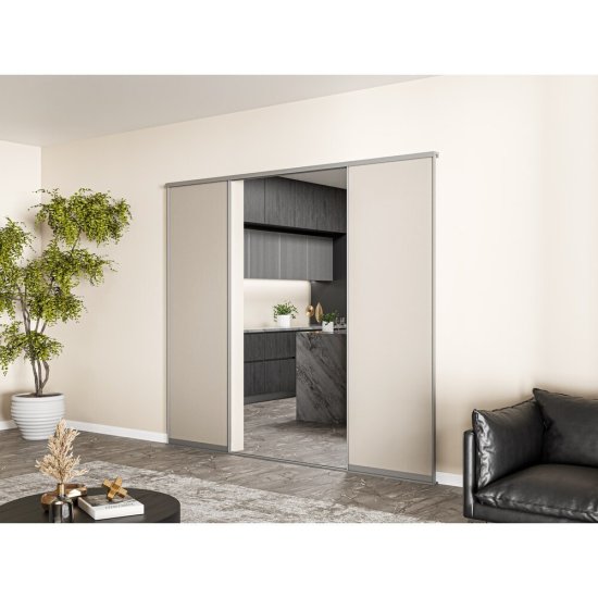 Дверь-купе 783x2452 мм кашемир/серебро Elegant