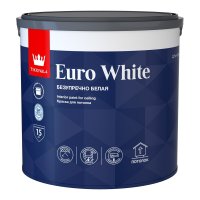 Краска для потолка Tikkivala Euro White белая 2,7 л
