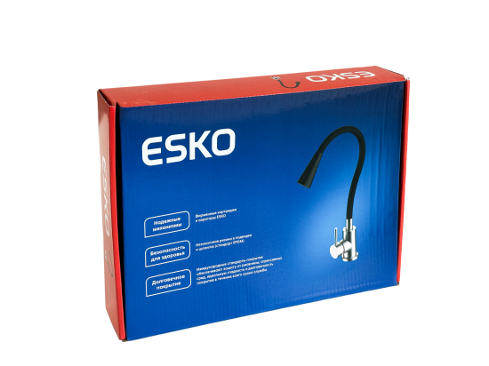 Смеситель для кухни Esko Авила гибкий излив 26 см цвет черный