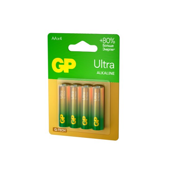 Батарейка GP Batteries Ultra Alkaline G-Tech LR6 1,5 В пальчиковая (4 шт.) (GP 15AUA21-2CRSBC4)