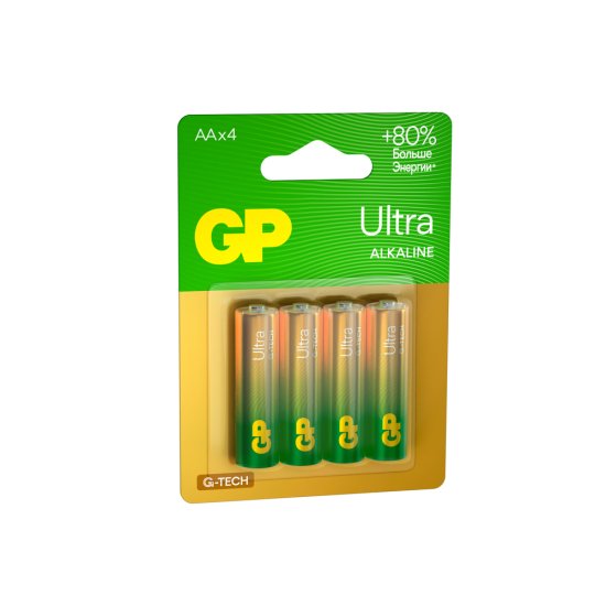 Батарейка GP Batteries Ultra Alkaline G-Tech LR6 1,5 В пальчиковая (4 шт.) (GP 15AUA21-2CRSBC4)