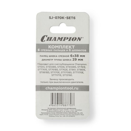 Болт срезной Champion 6 шт.