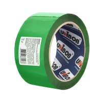 Лента клейкая упаковочная Unibob зеленая 48 мм 66 м