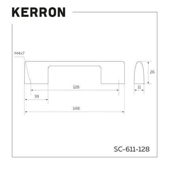 Мебельная ручка-скоба Kerron SC-611-128 128 мм золотая