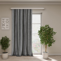Штора на ленте Дэмус 200x280 см цвет темно-серый