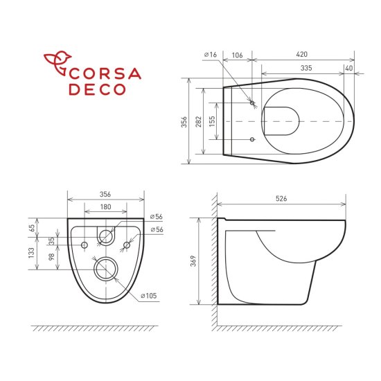 Комплект инсталляции Cersanit Aqua 50 Prime M с унитазом Corsa Deco AX Rimless с кнопкой белой со звукоизоляцией и сиденьем дюропласт микролифт (68179