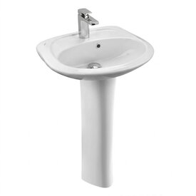 Комплект раковина с пьедесталом Santek Бриз 50 см белая (1WH110451/1WH110595)