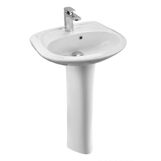 Комплект раковина с пьедесталом Santek Бриз 50 см белая (1WH110451/1WH110595)