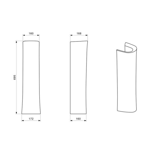Комплект раковина с пьедесталом Santek Бриз 50 см белая (1WH110451/1WH110595)