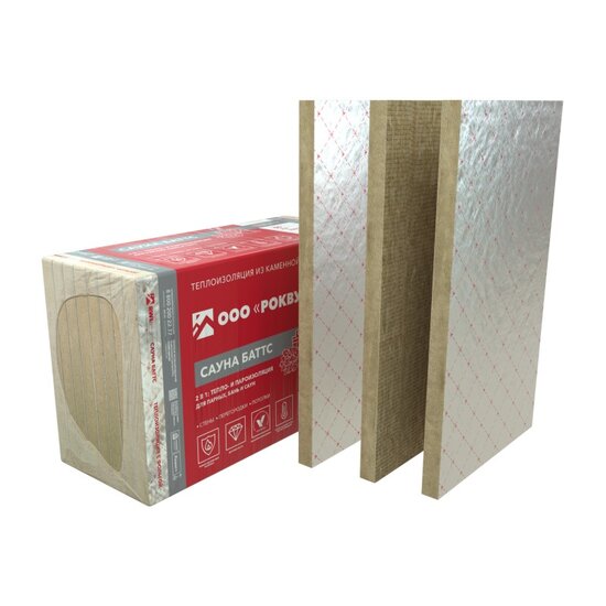 Утеплитель Rockwool Сауна Баттс, 1000х600х50 мм (8 шт)