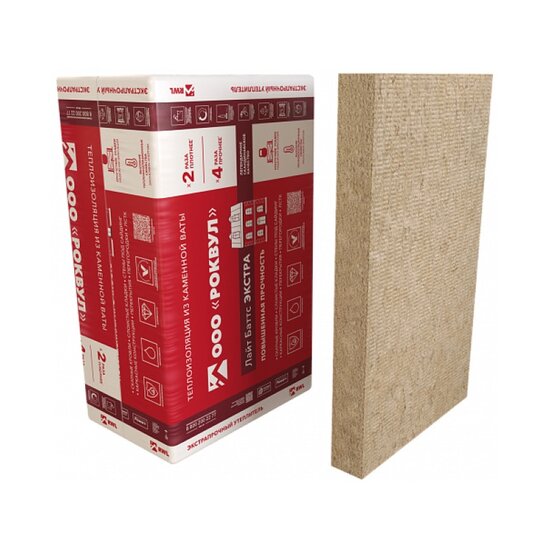 Утеплитель Rockwool Лайт Баттс Экстра, 1000х600х100 мм (4 шт)
