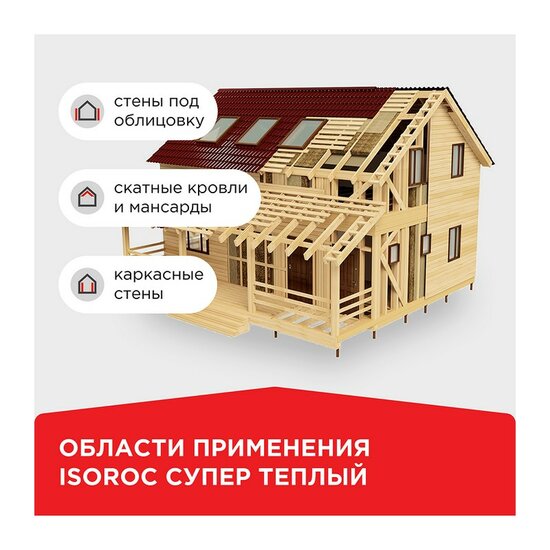 Утеплитель Isoroc СуперТеплый, 1000х610х100 мм (5 шт)