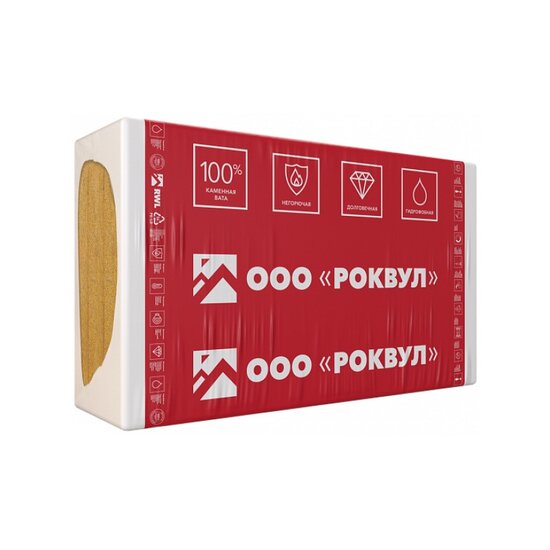Утеплитель Rockwool Фасад Баттс Д Оптима, 1200х600х100 мм (3 шт)