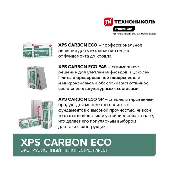 Пенополистирол экструдированный Технониколь XPS Карбон Эко, 1180х580х100 мм (1 шт)