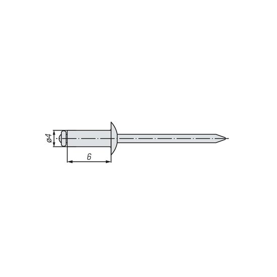 Заклепка вытяжная комбинированная SWFS 4х6 (24 шт) пакетик