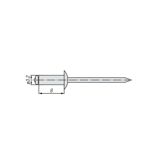 Заклепка вытяжная комбинированная SWFS 3,2х8 (100 шт)