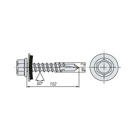 Саморез кровельный SWFS Premium ZP 6,3х152 (100 шт)