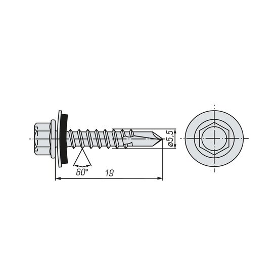 Саморез кровельный SWFS Premium RAL-1015 ZP 5,5х19 (3500 шт)