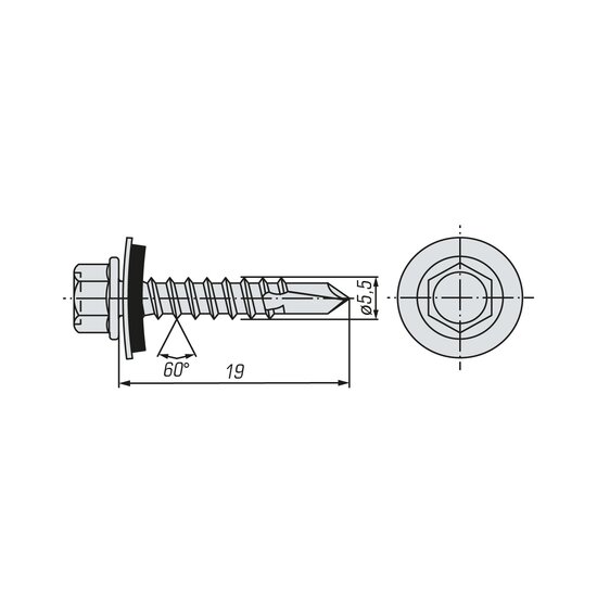 Саморез кровельный SWFS Premium RAL-5005 ZP 5,5х19 (70 шт)