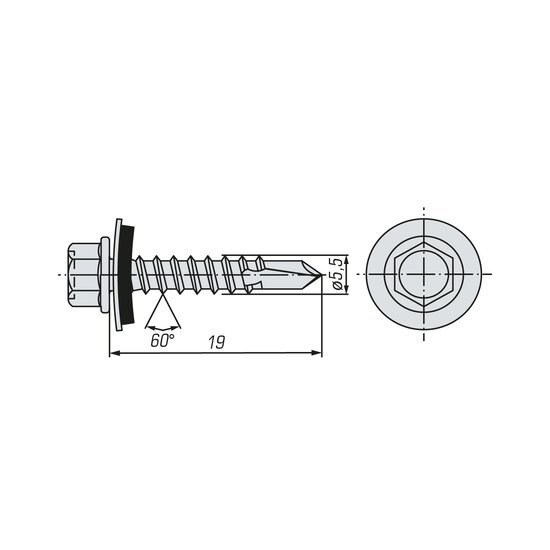 Саморез кровельный SWFS Premium RAL-3003 ZP 5,5х19 (200 шт)