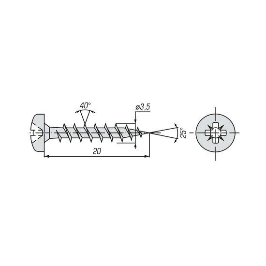 Саморез ШУЦ SWFS PN 3,5х20 (1000 шт)