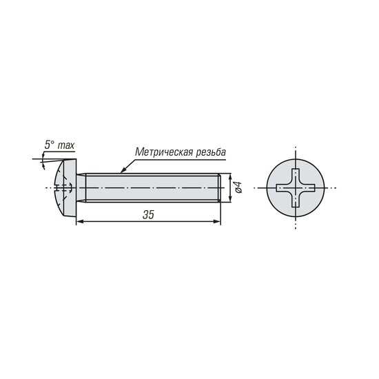 Винт SWFS DIN7985 М4х35 (550 шт)