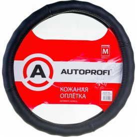 Оплетка руля AUTOPROFI AP-396 BK M
